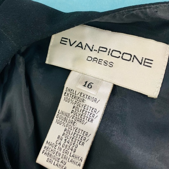 Evan-Picone LBD Dress With Strappy Sleeves Size 16 - Picture 10 of 13